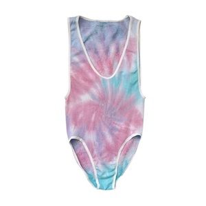 Tie-Dye Ribbed Stretch Bodysuit